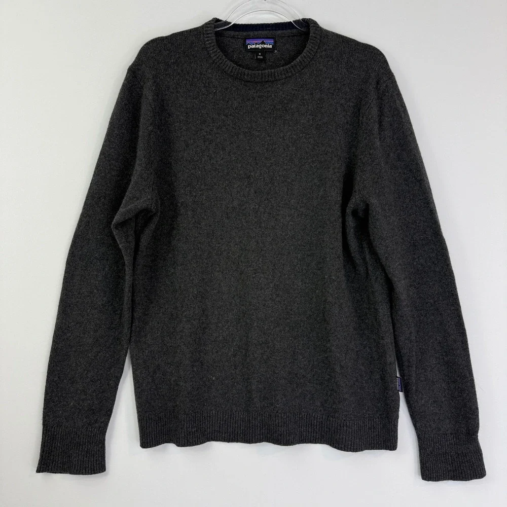 Patagonia Recycled Cashmere Crewneck Mens M Forge Grey 50525 Wool Blend Sweater